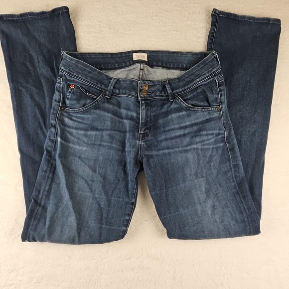 HUDSON Beth Baby Boot Cut‎ Mid-Rise Jeans Blue Stretch Denim Flap Pocket Sz 31 - Picture 1 of 13